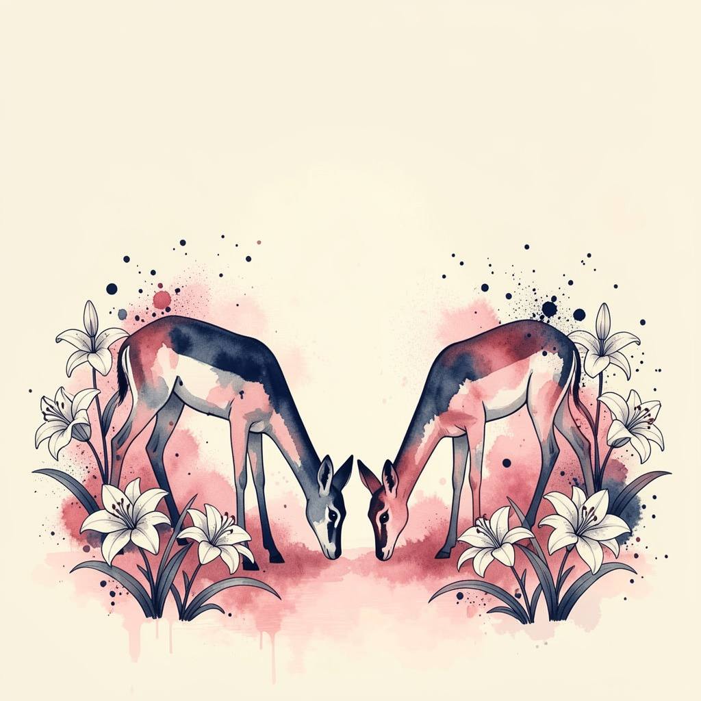 a young fawn among lilies, the poem's own image for her body